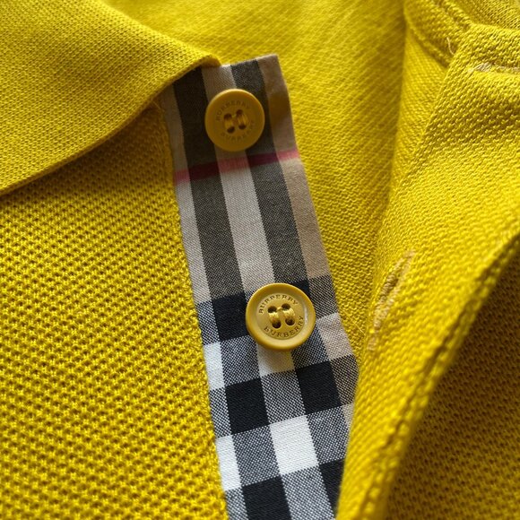 Burberry London Men's New Casual Yellow Color Polo Shirt Medium Size - Picture 6 of 10